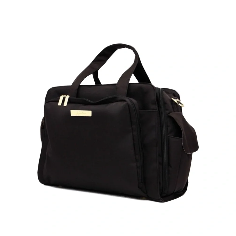 JuJuBe Classy Black Diaper Bag Gold Hardware Tote & Shoulder Bag Straps